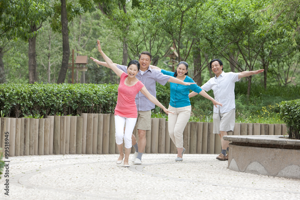 Senior couple in park