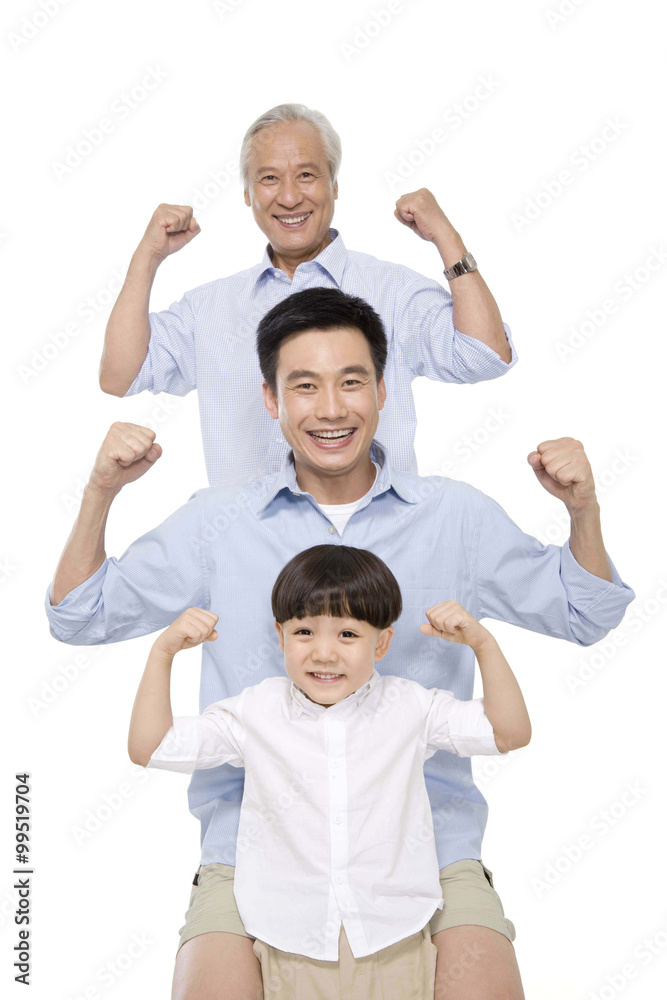 Three generations of strong males