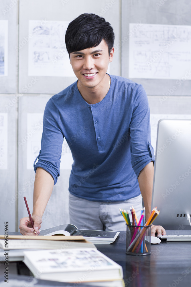 Young man working in the office