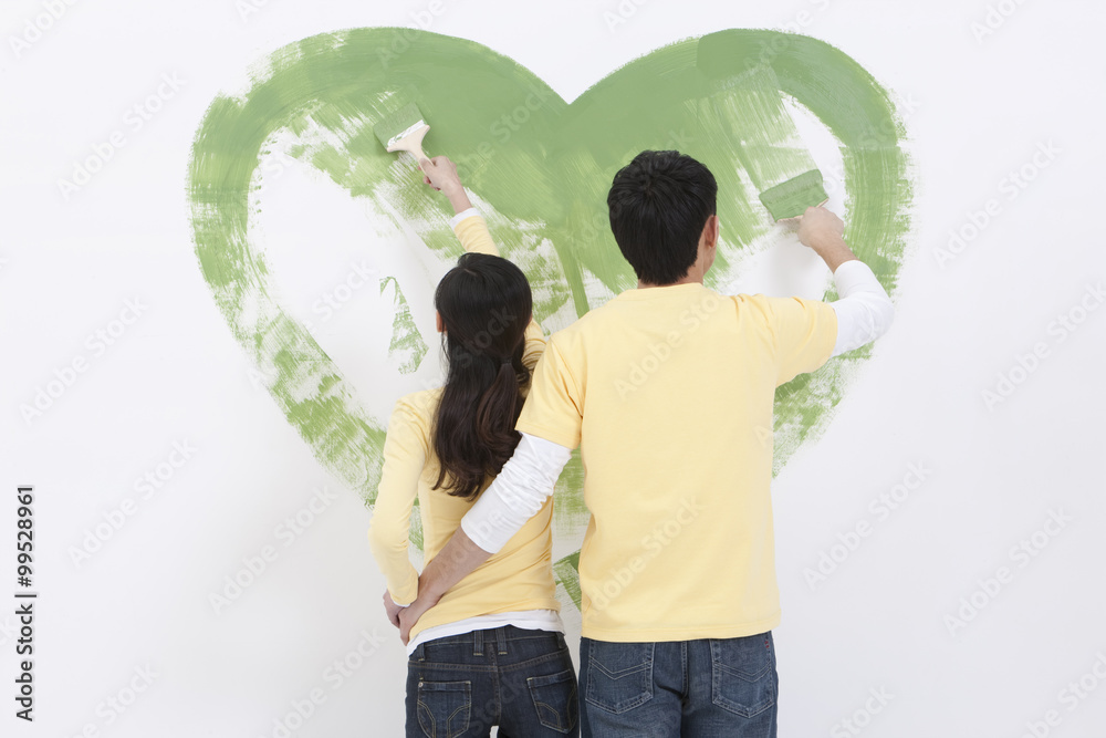 Young couple doing home DIY