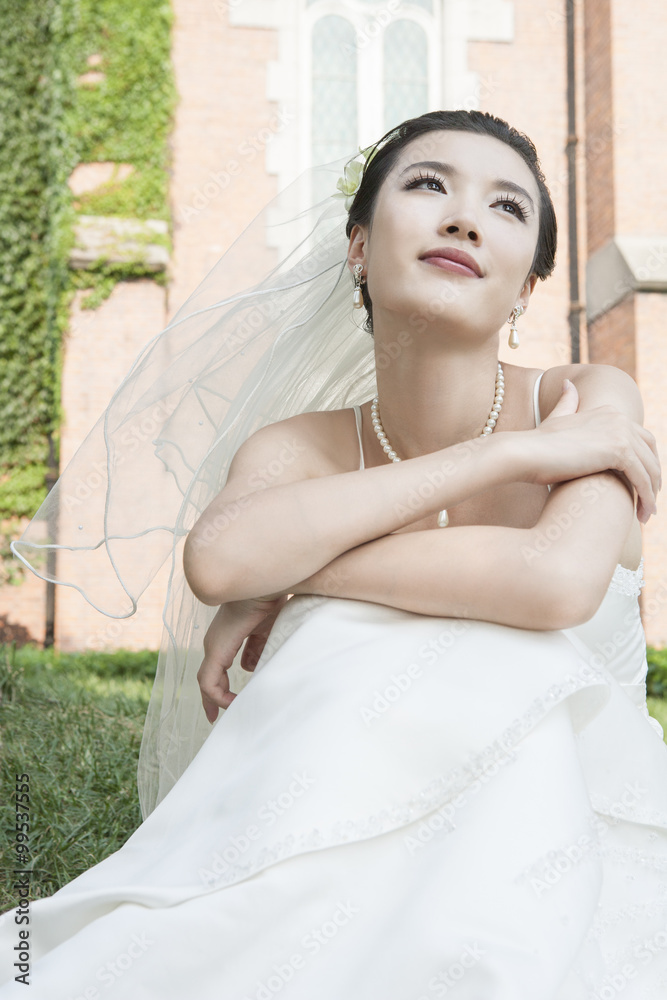 A young bride on her wedding day