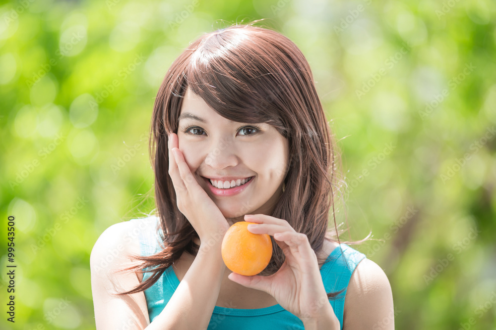 young health woman with orange