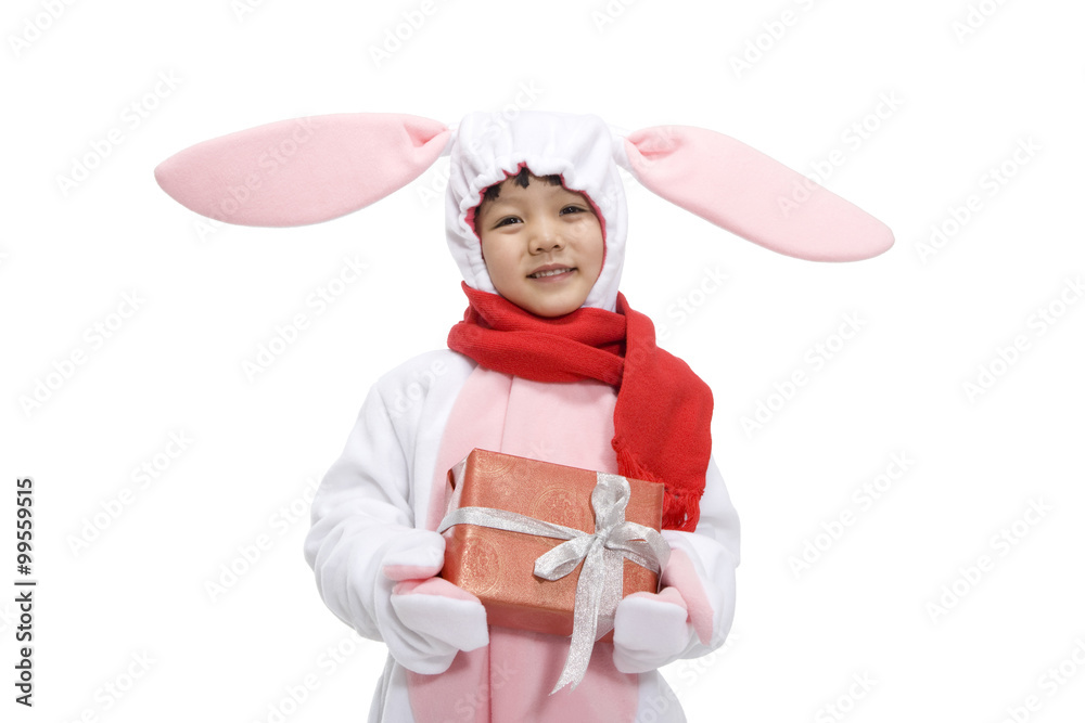 Little  boy celebrating the Year of the Rabbit