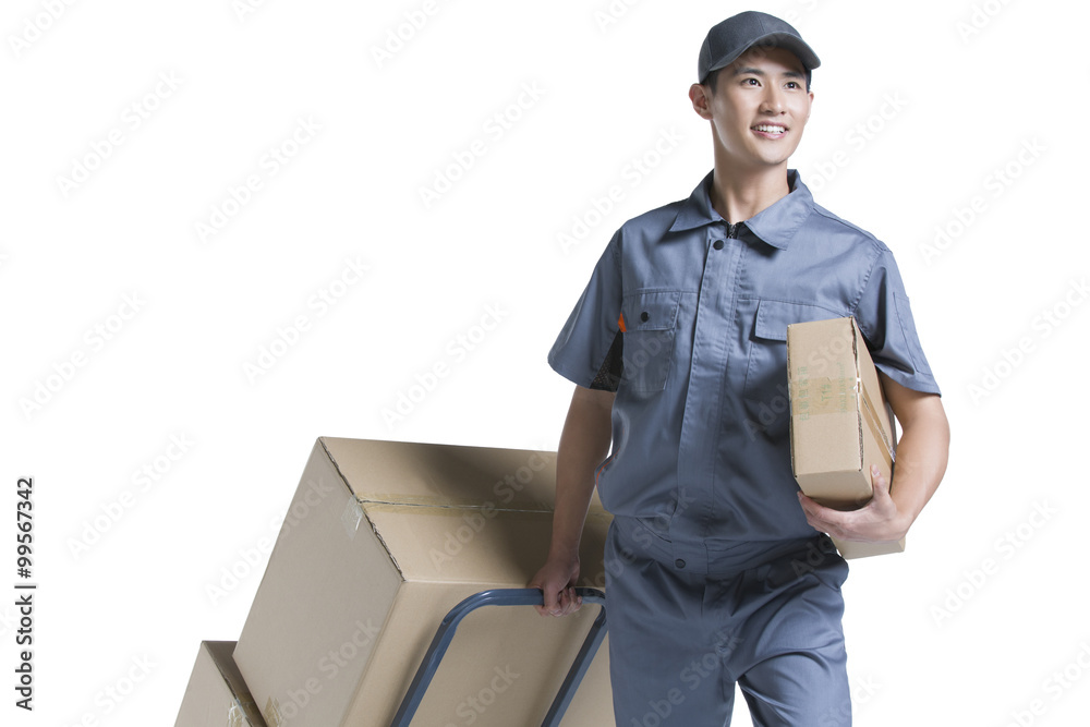 Delivery person delivering package