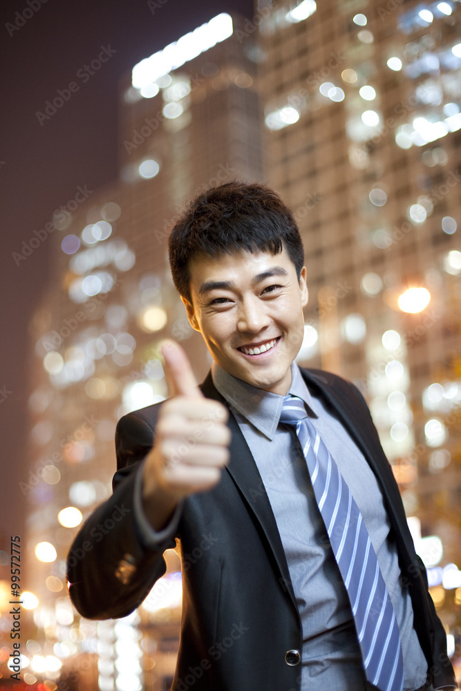 Businessman thumbs-up