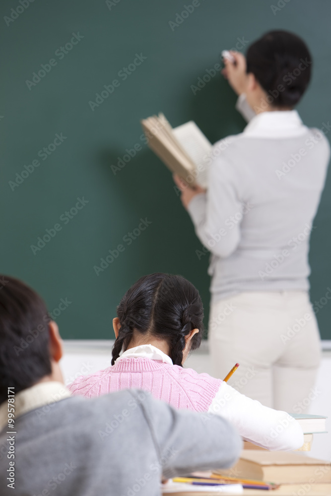 Schoolchildren and teacher in class