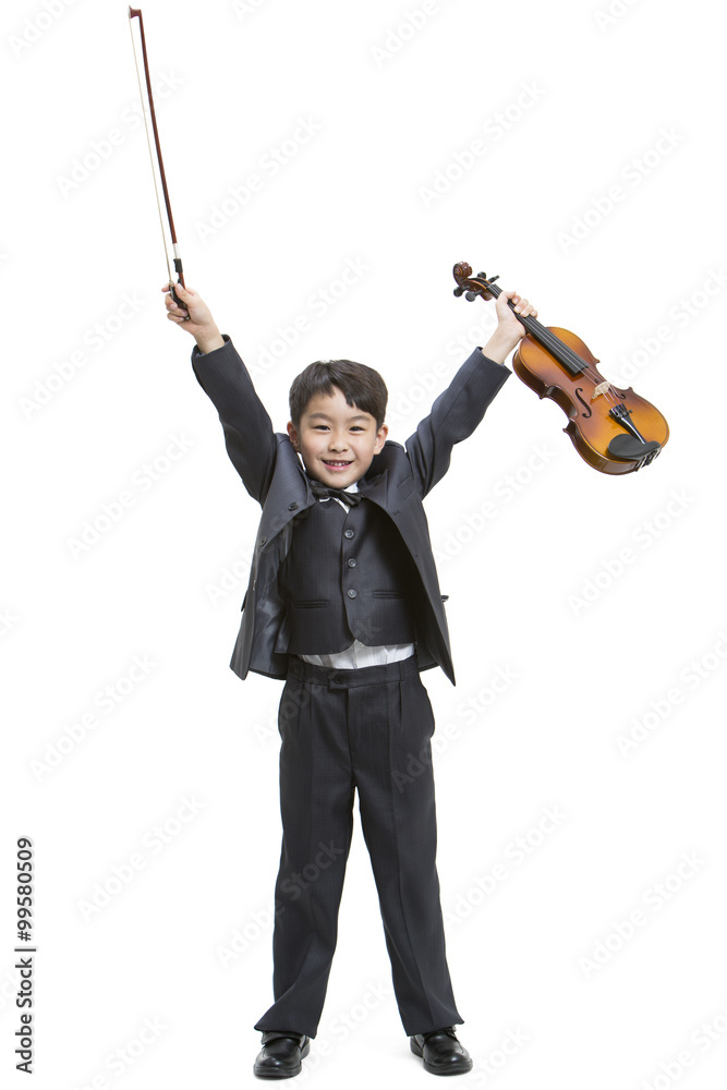 Little boy playing the violin