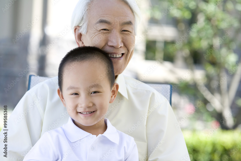 Portrait of grandfather and grandson