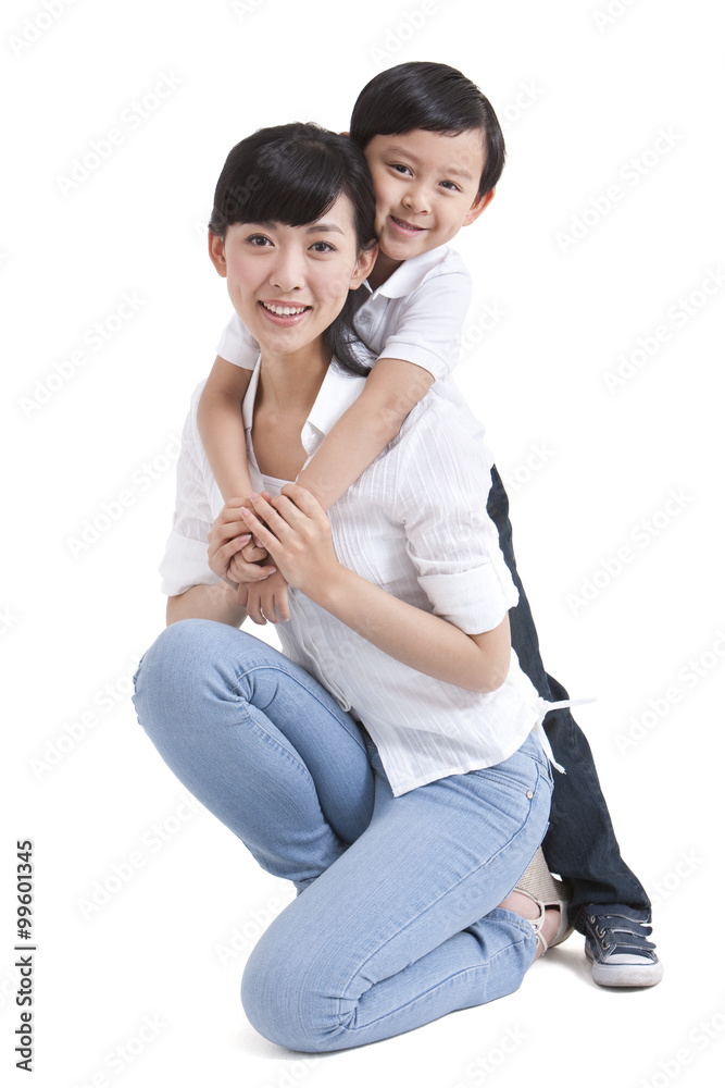 Portrait of mother and son