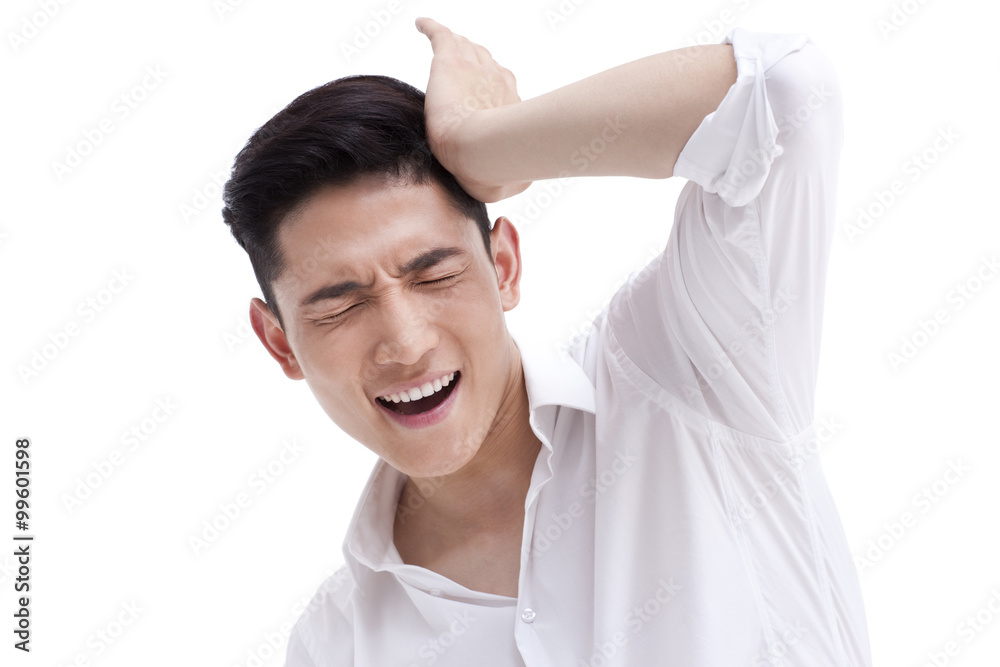 Head shot of cheerful young man