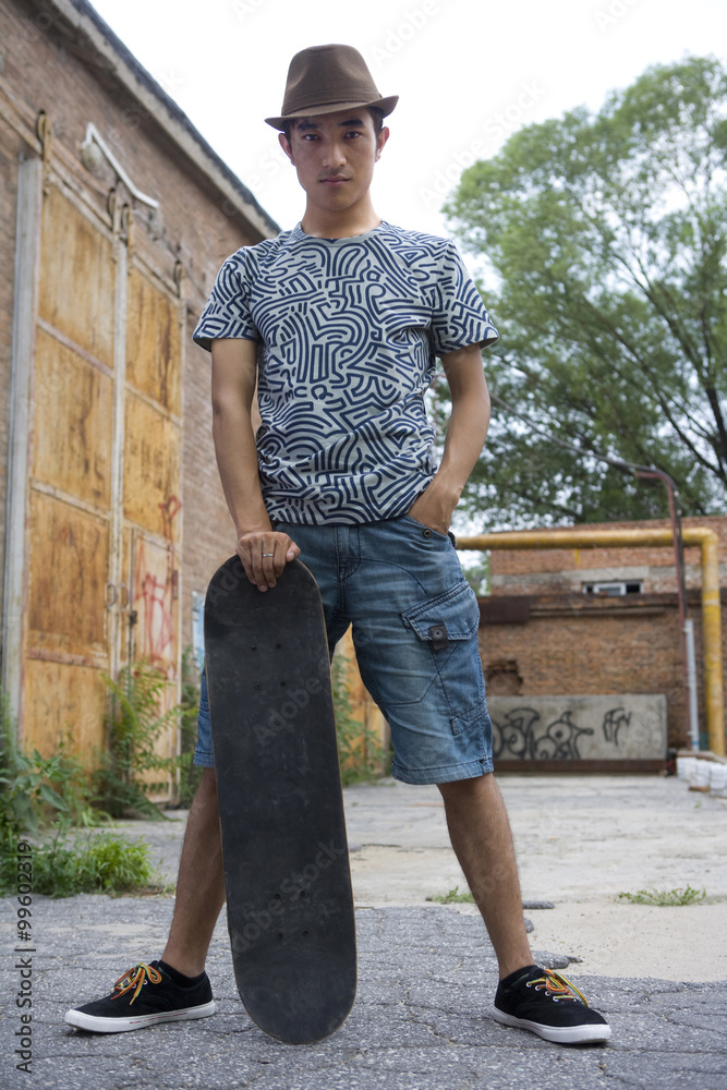 Young man with skateboard