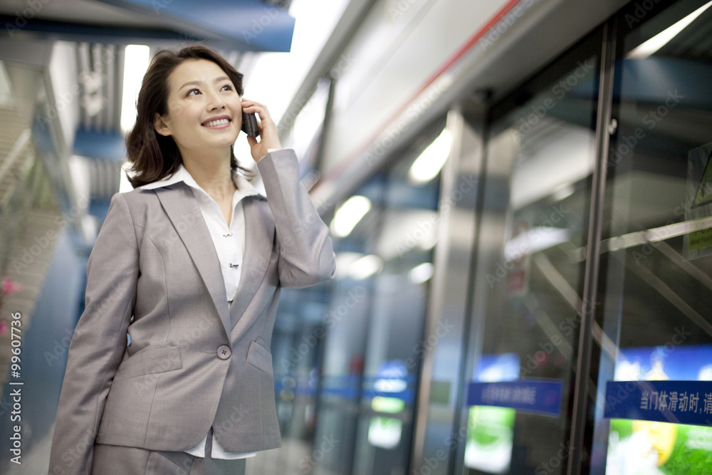 Commuter on the phone