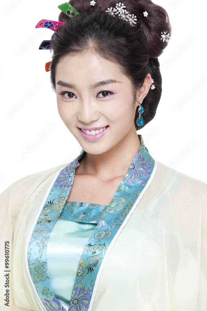 Portrait of young woman in Chinese traditional costume