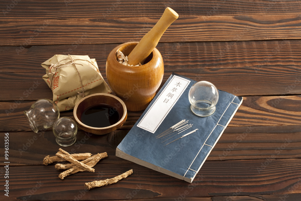 Chinese medical herbs and medical instruments