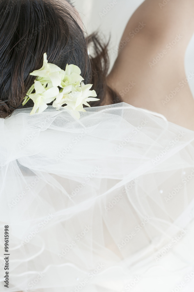 A young bride on her wedding day