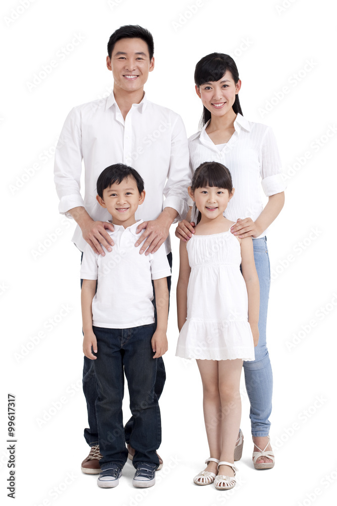 Portrait of a happy family with two children