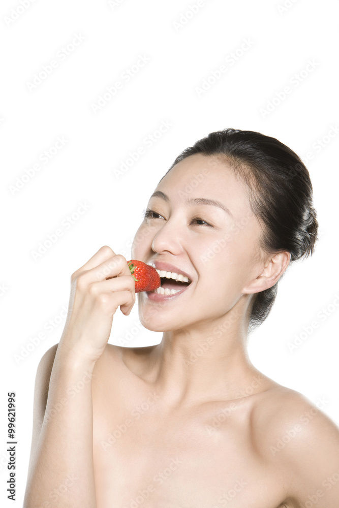 Young woman eating healthy