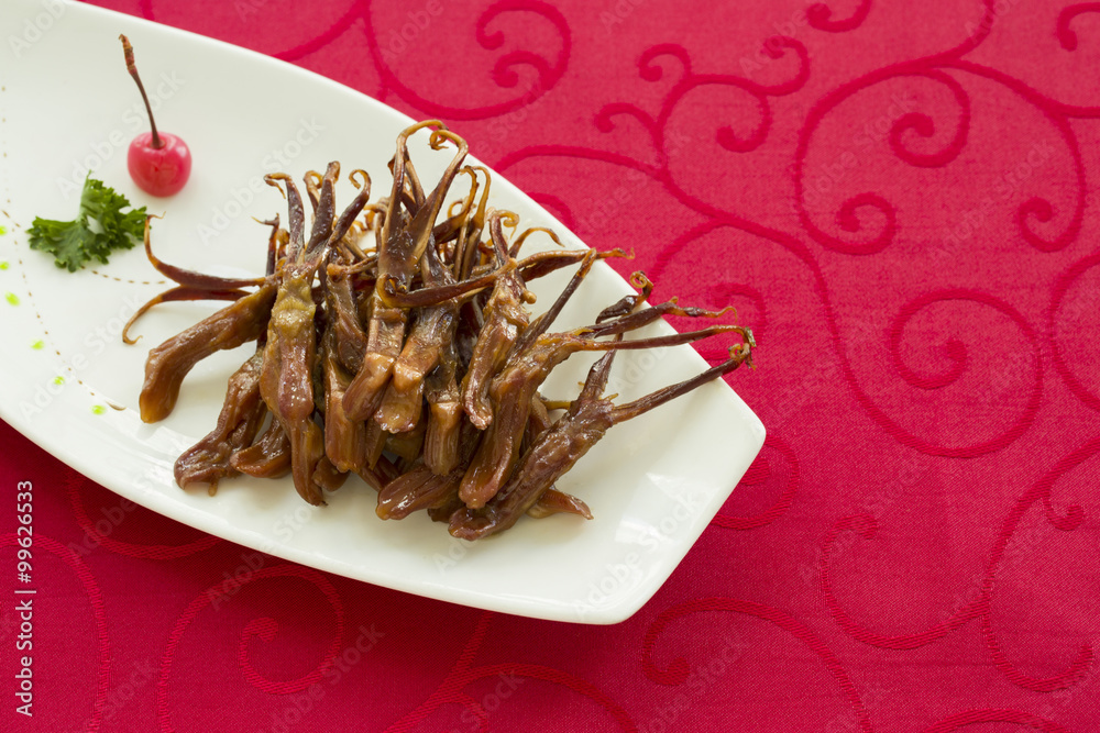 Chinese cuisine braised duck tongues