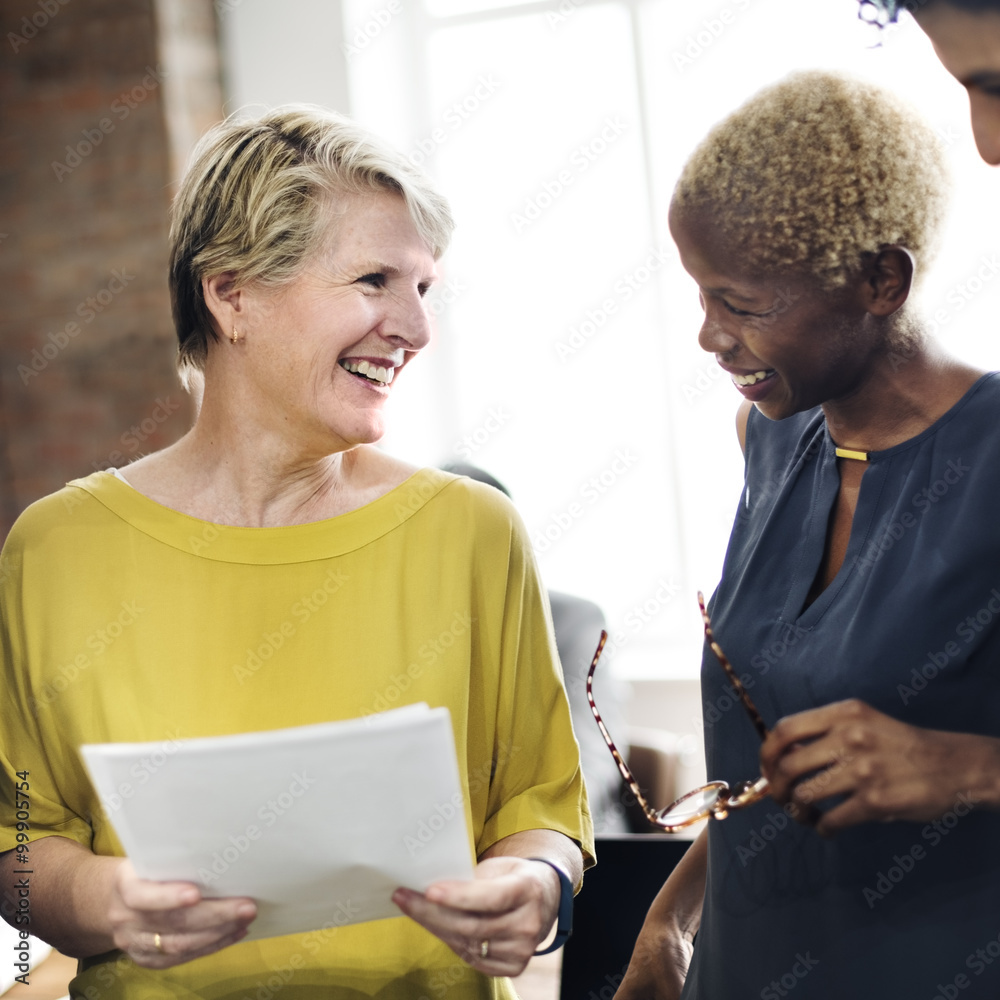 Businesswomen Meeting Discussion Talking Ideas Concept