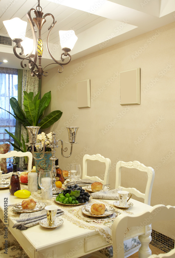 Pastoral style dining room interiors