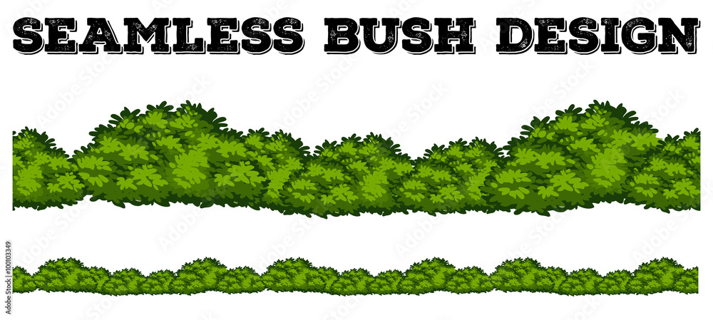 Seamless green bush design