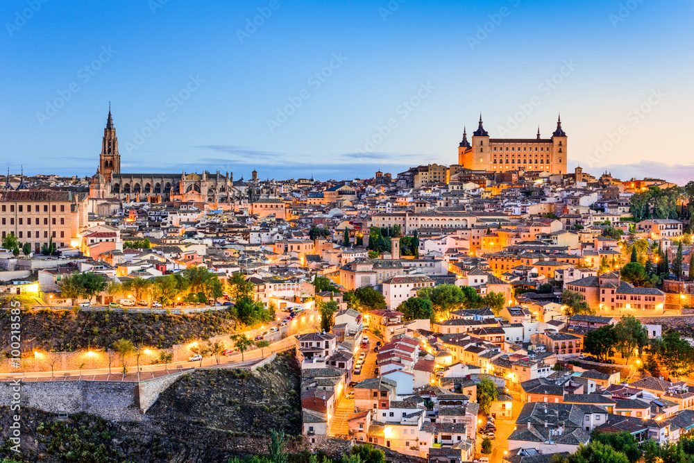 Toledo, Spain old town city skyline.