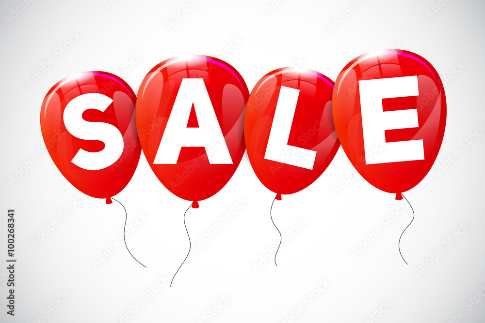 Glossy Balloons Sale Concept of Discount