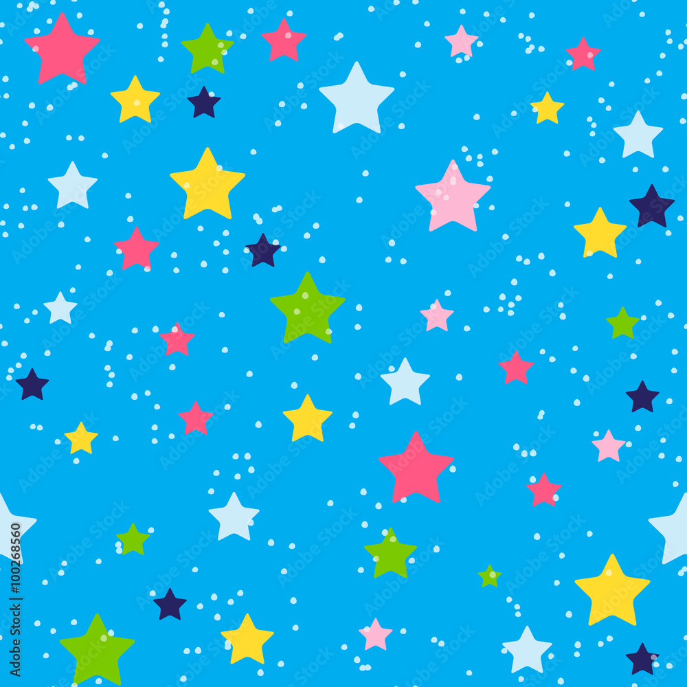 Cute Star Seamless Pattern Background Vector Illustration