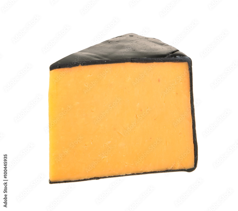 Cheddar cheese isolated on white background