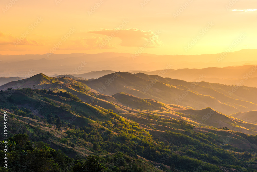 Beautiful mountain at Doi Chang ,Chiang Rai province, Thailand.