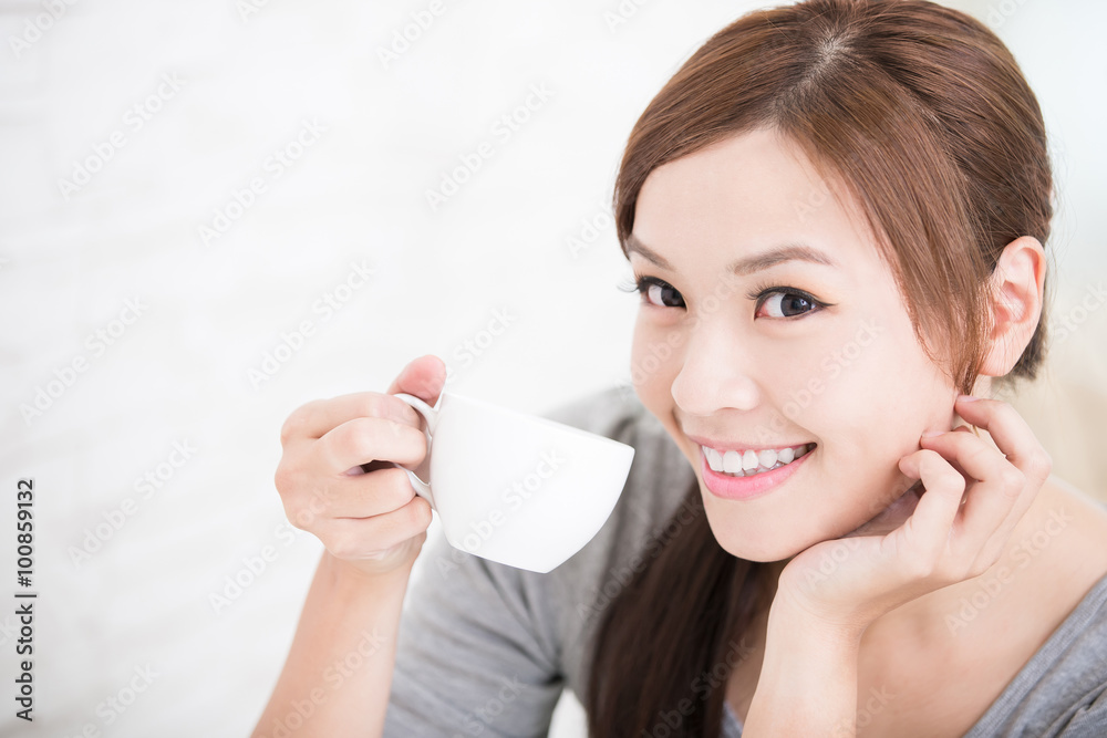 woman drink coffee or tea