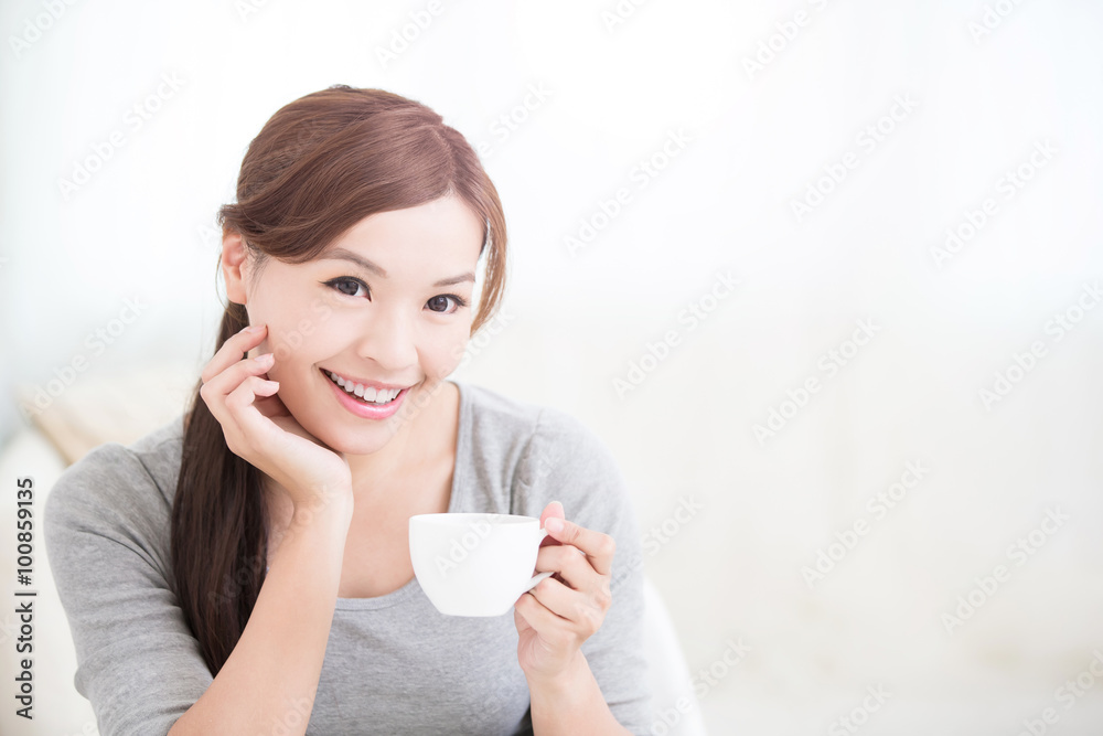 woman drink coffee or tea