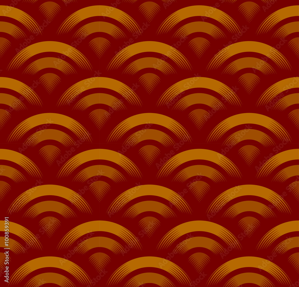 Seigaiha wave seamless pattern. Traditional Chinese and Japanese ancient ornament. Vector illustrati