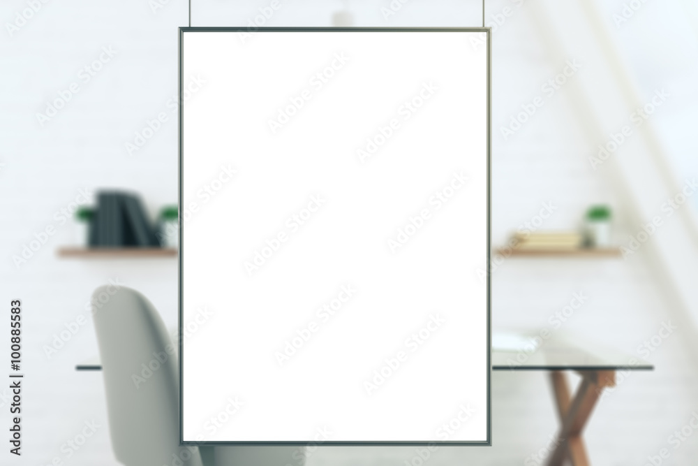 Blank picture frame in a studio, mock up