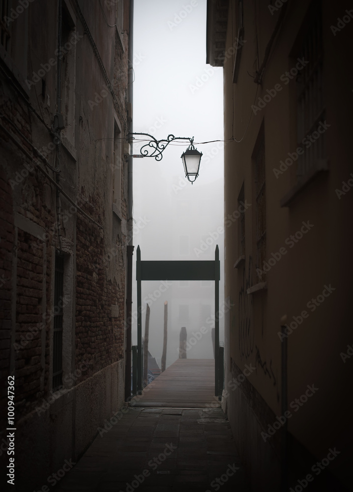 Wooden pier in Venice