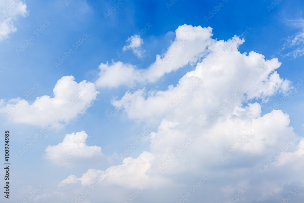 white clouds in the blue sky