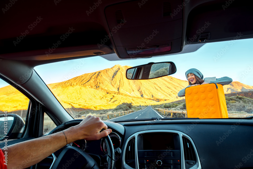 Young hitchhiker on the road