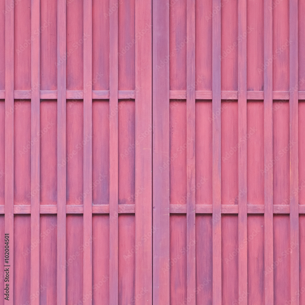 Detail of Japanese house wood sliding door