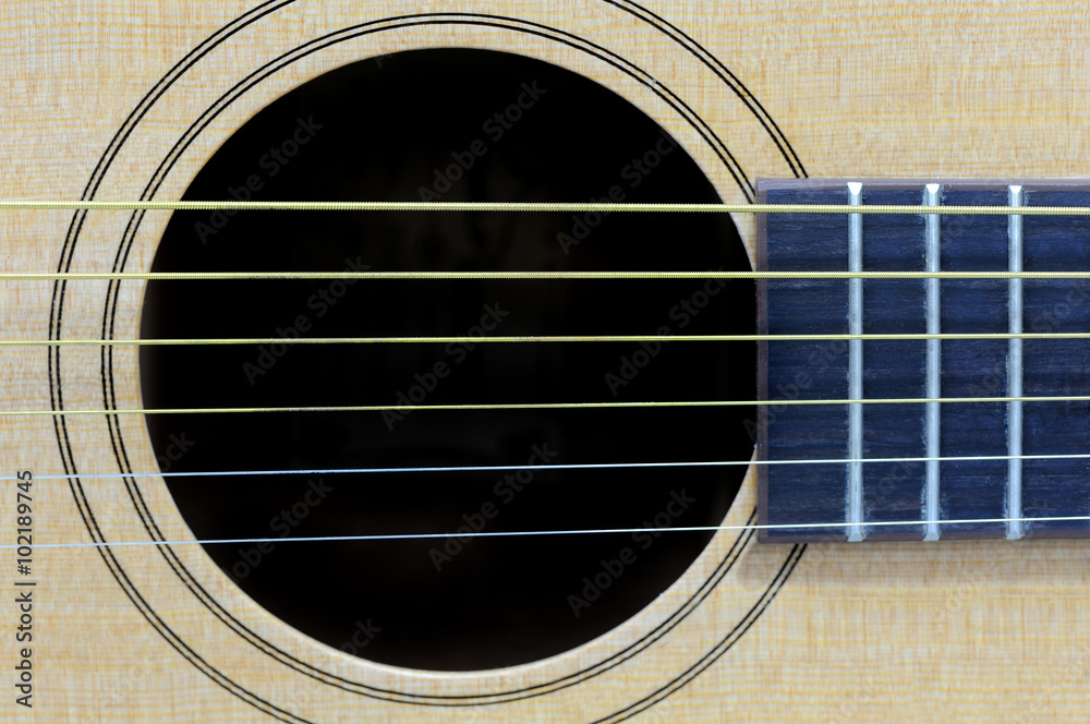 Close-up acoustic guitar