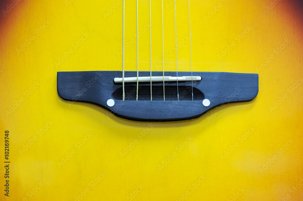 Close-up acoustic guitar