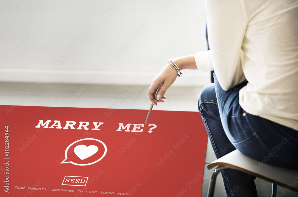 Marry Me? Valantine Romance Heart Love Passion Concept