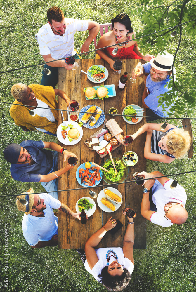 Friends Friendship Outdoor Dining Hanging out Concept