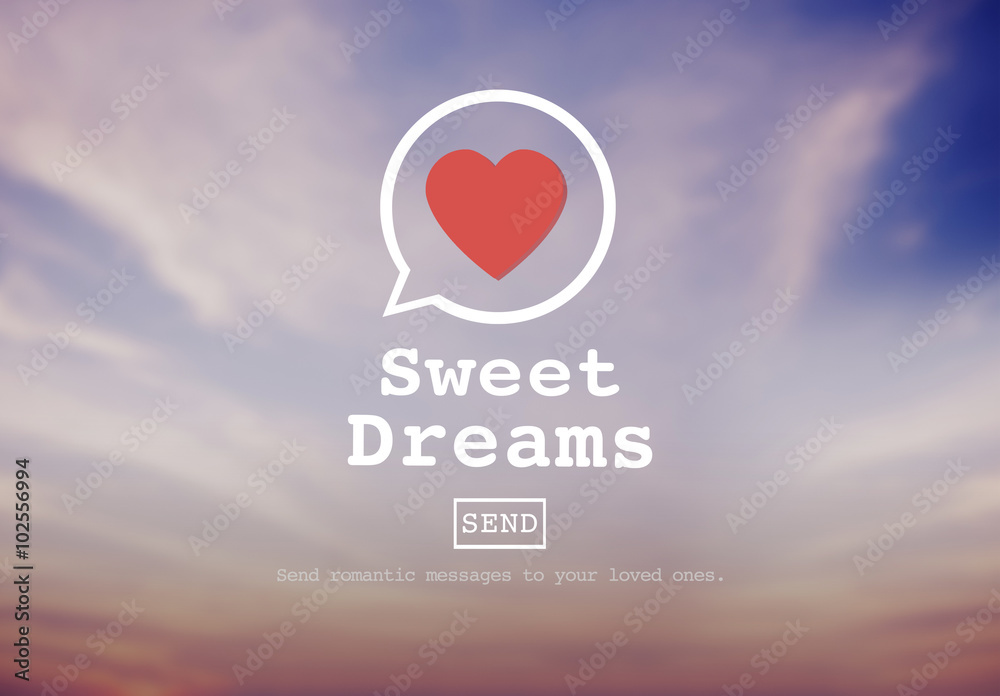 Sweet Dreams Valentine Romance Love Heart Dating Concept