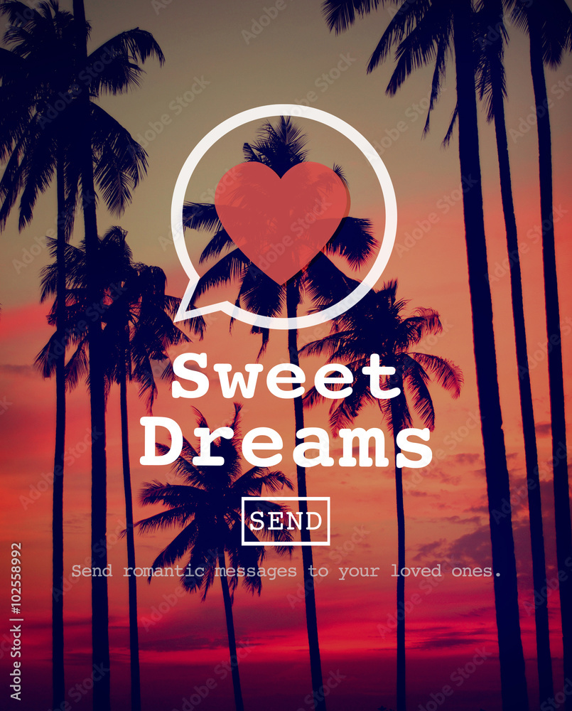 Sweet Dreams Valentine Romance Love Heart Dating Concept