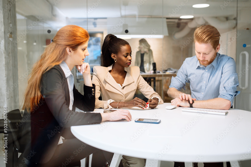 Business people board meeting in modern office