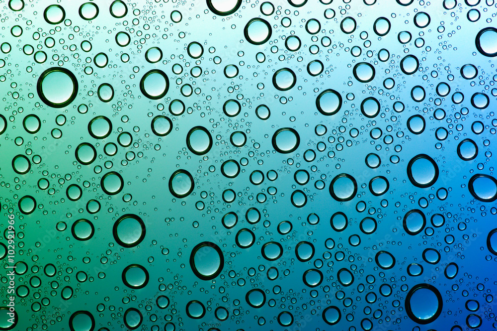  water drops on glass