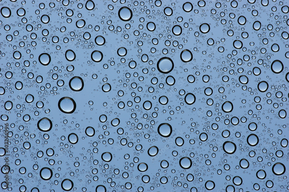  water drops on glass