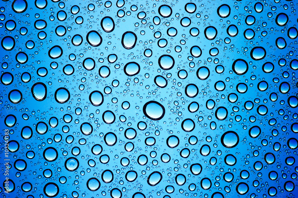  water drops on glass