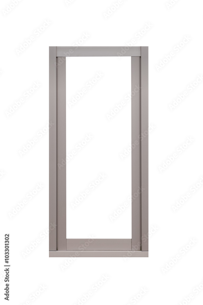  Metal window frame isolated on white background