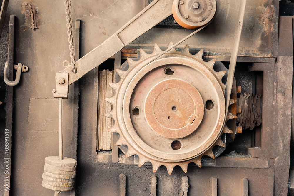 Old industrial equipment abstract background